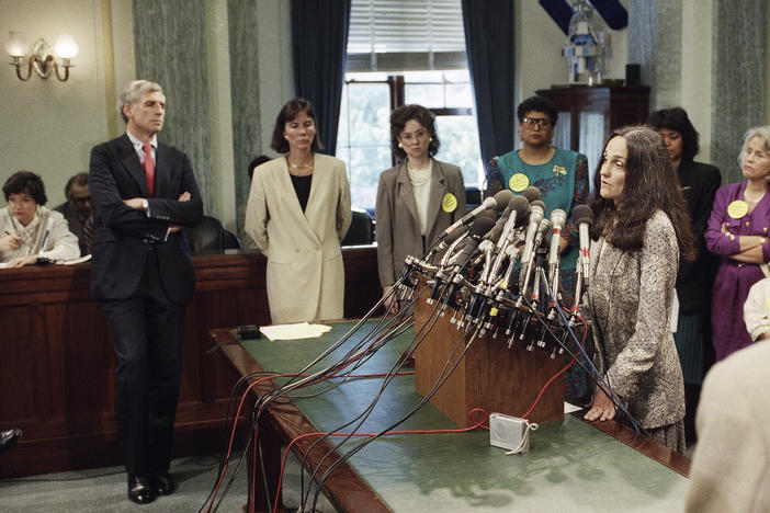 Pamela Talkin, seen here in October 1991, retired last week as the Supreme Court's first female marshal. Also retiring is Christine Luchok Fallon, the first woman to hold the position of reporter of decisions.
