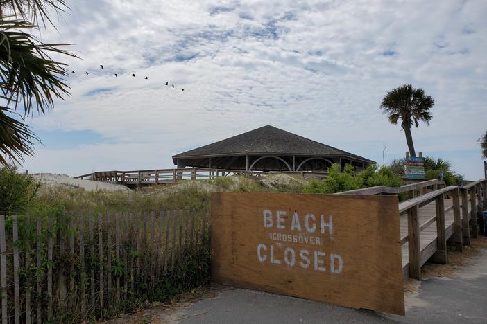 Tybee Island's wooden beach crossovers are closed, though the beaches are technically open.