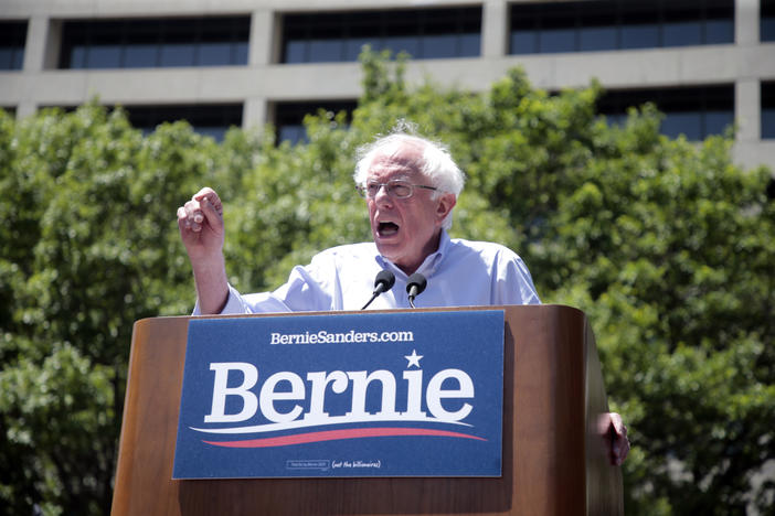 Democratic Presidential candidate Bernie Sanders speaks at rally in Fort Worth, Texas, Thursday, April 25, 2019.
