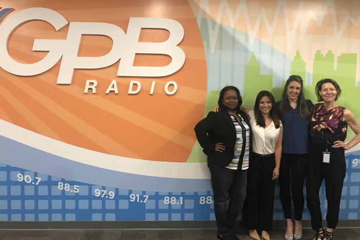 Tarra Jackson, Helen Ngo, Madi Gilroy and On Second Thought host Virginia Prescott talked women and finance at GPB in Atlanta.