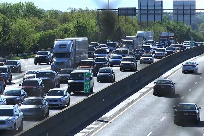 Traffic on an interstate.