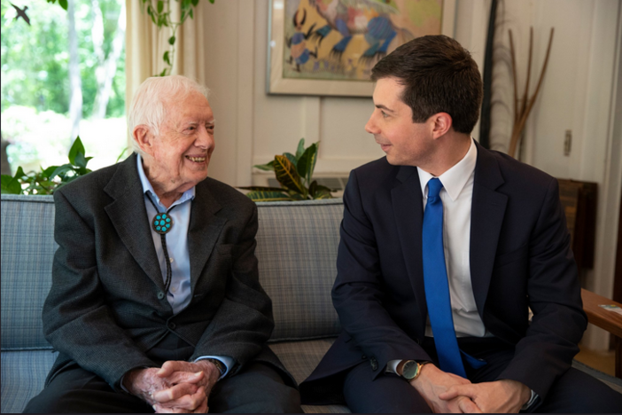 Pete Buttigieg attends sunday school with former President Jimmy Carter