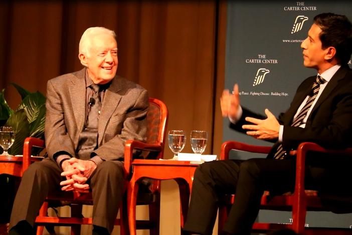 Carter during a Google Hangout session held during the LBJ Presidential Library Civil Rights Summit in 2014.