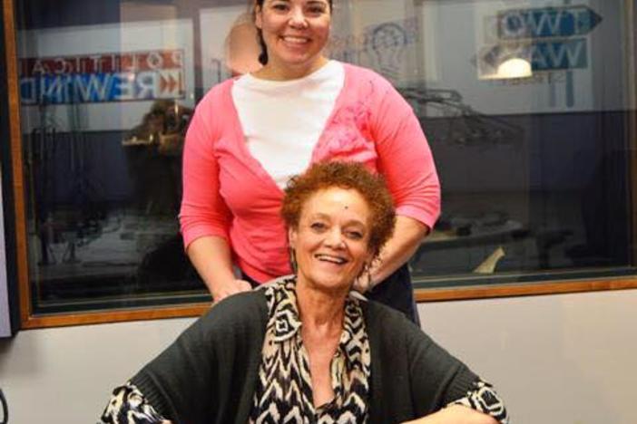 Host Celeste Headlee with Emory University lecturer Kathleen Cleaver, a former member of the Black Panther Party.