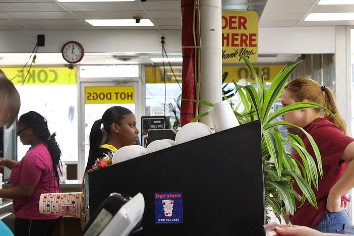 The counter at the Dairylane in Sandersville on a recent weekday afternoon. 