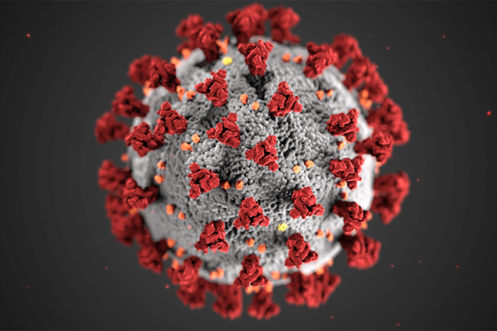 UGA alumni Dan Higgins and Alissa Eckert designed the visual depiction of coronavirus, pictured above.
