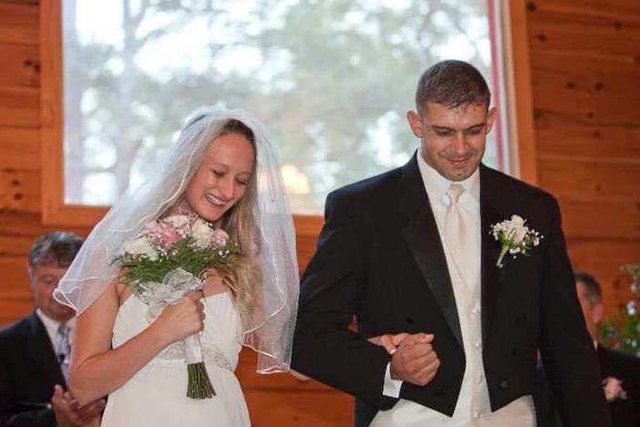 Crystal and Donovan Hernandez of Columbus, Georgia on their wedding day in 2010. Donovan, an Army veteran, killed himself in 2014.