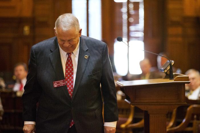 House Speaker David Ralston steps away form the podium after speaking on the House floor on Feb. 11, 2016.