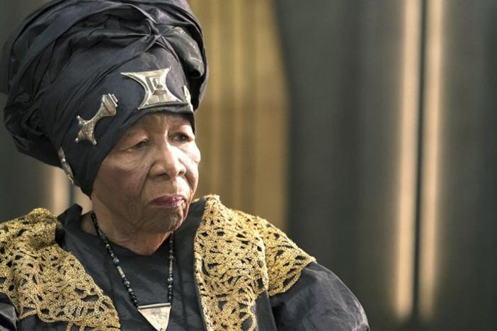 Dorothy Steel, 92, plays a merchant tribal elder in superhero film "Black Panther."