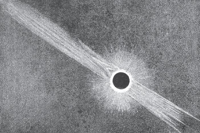 Corona of July 29, 1878 solar eclipse observed from the summit of Pikes Peak in Colorado.
