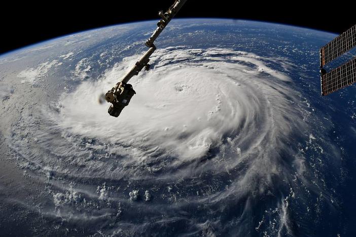 Astronaut Ricky Arnold, from aboard the International Space Station, shared this image of Hurricane Florence on Sept. 10, taken as the orbiting laboratory flew over the massive storm. 