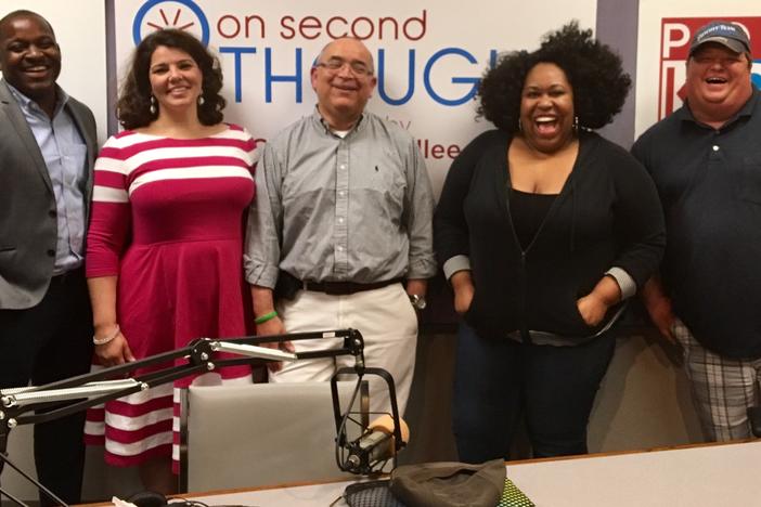 The Breakroom panel (l to r): Howard Franklin, host Celeste Headlee, Hector Fernandez, and Kalena Boller.