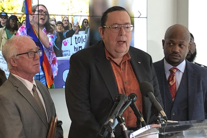 Schultz's father spoke on the lawsuit at a press conference Thursday.