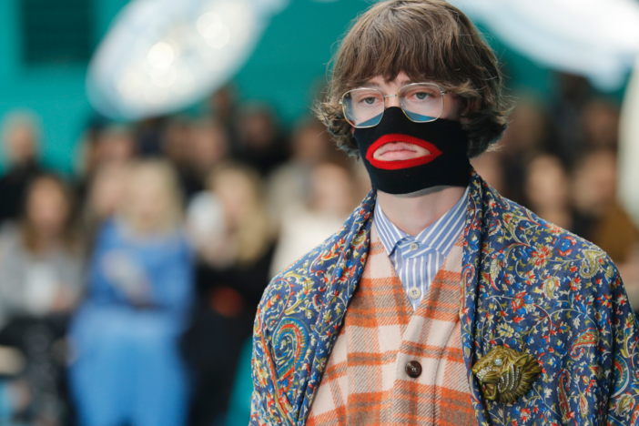 Model wears a creation as part of the Gucci women's Fall/Winter 2018-2019 collection