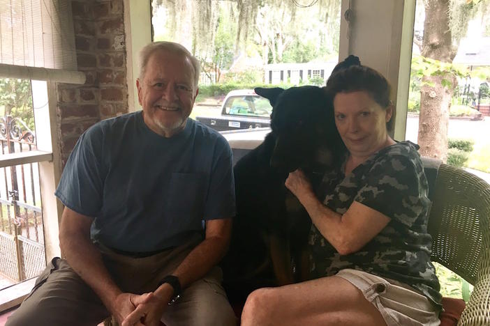 Tommie and Dottie Daniels with their dog, Rudy