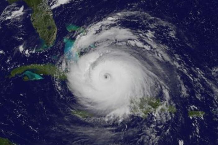 The eye of Hurricane Irma monitored by hurricane hunter planes and Cuban radars. Hurricane conditions continue spreading westward over portions of Cuba and the central Bahamas at 11 a.m. on Sept. 8, 2017.