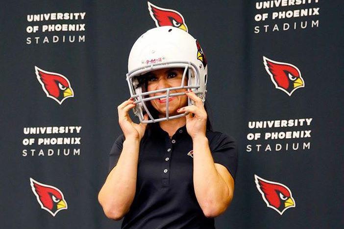 Welter became the first woman to coach in the NFL as a member of the Arizona Cardinals