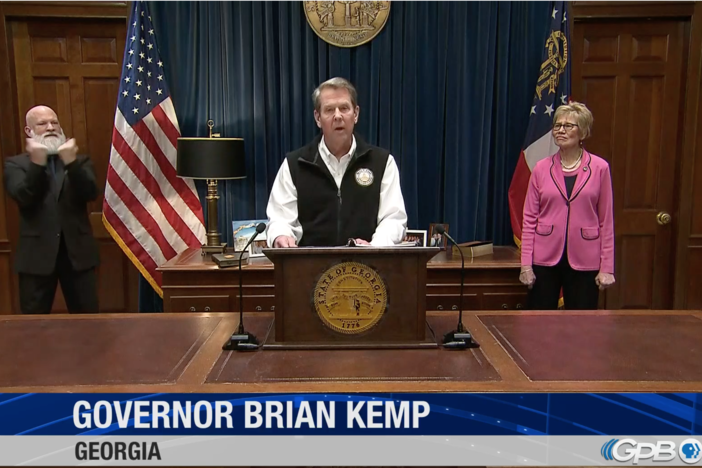 Gov. Brian Kemp delivers an update on coronavirus in Georgia, enacting some restrictions to stop the spread.