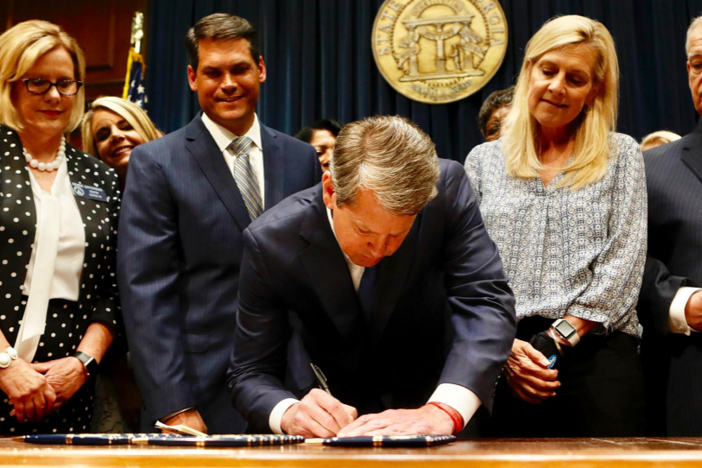 Gov. Brian Kemp signed HB 481 Tuesday May 7, 2019, at the state Capitol.
