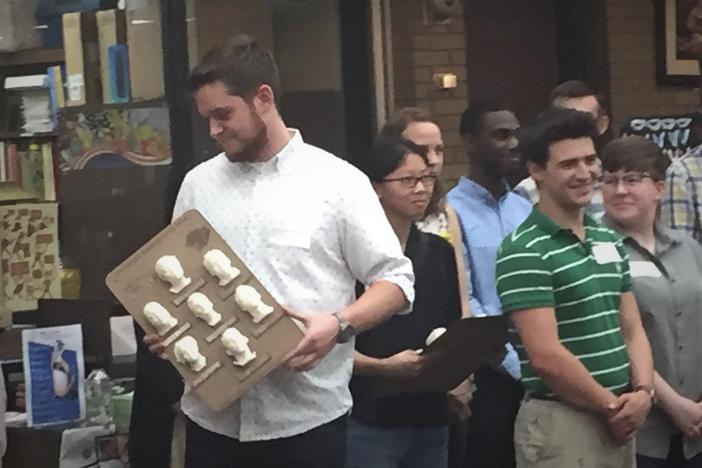 Professor Sinjae Hyun last Wednesday presented seven graduating seniors at the Georgia Academy for the Blind in Macon with the first 3D yearbook ever created. 