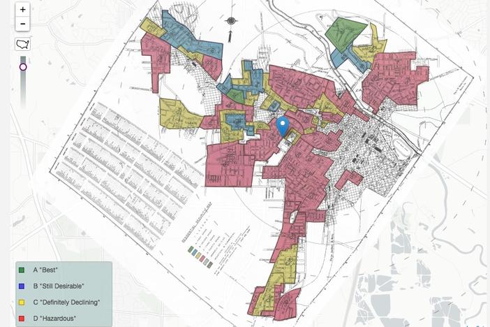 The original HOLC map of Macon.