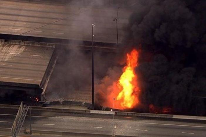 A bridge on I-85 northbound just south of Ga. 400 has collapsed. 