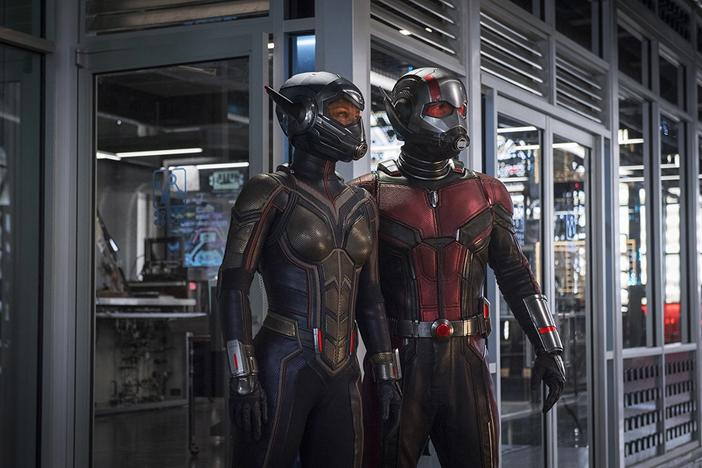 "Ant-Man and the Wasp" stars Evangeline Lily (left) as The Wasp and Paul Rudd as Ant-Man.