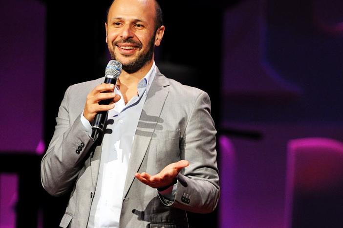 Comedian Maz Jobrani gives a TED Talk in 2010.