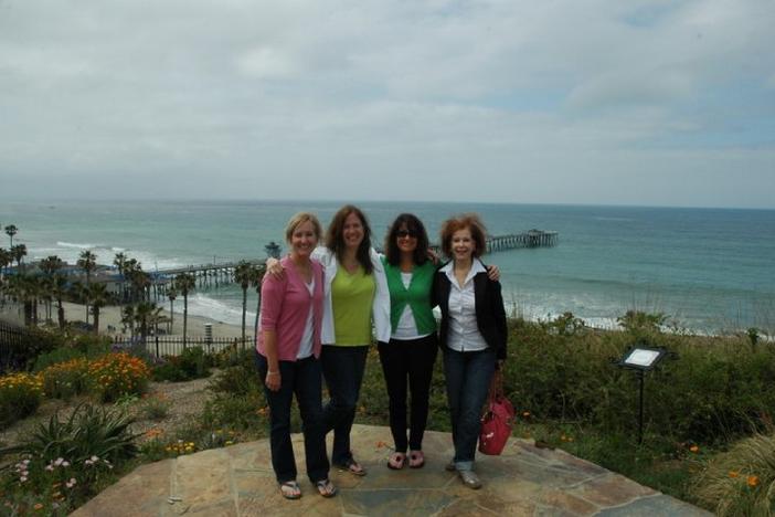 A 2010 visit to California with my mom and sisters, L-R Cecilia Webber, Jenny Larkin, Josephine Bennett and Nola Larkin