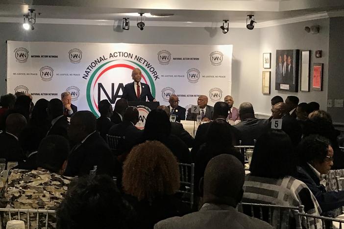 Rev. Al Sharpton introduced five candidates at the National Action Netwrok regional breakfast Thursday in Atlanta. 