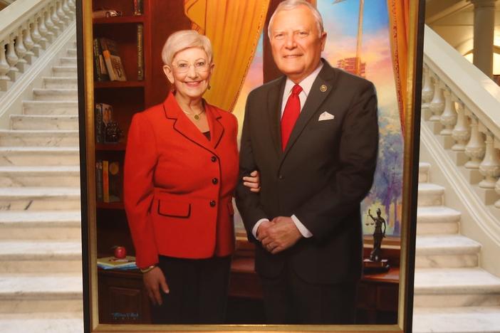 The official portrait of Gov. Nathan Deal and Mrs. Sandra Deal was unveiled at State Capitol on January 3, 2019.