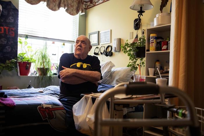 Vietnam War veteran Leo Marchand, 71, says he is concerned about a coronavirus outbreak at his Rockland, Mass., nursing home. 