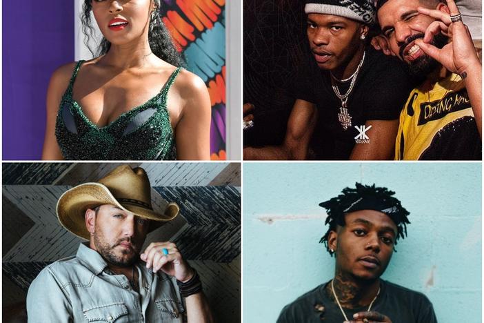(left to right, top to bottom) Janelle Monae, Lil Baby [w/ Drake], Jason Aldean, and J.I.D