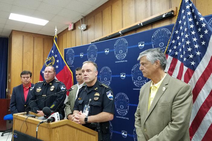 Savannah Police Chief Mark Revenew discusses the death of Officer Anthony Christie.