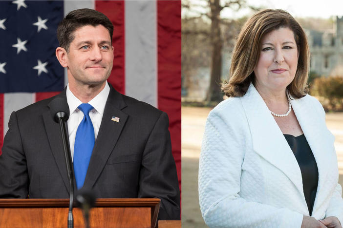 U.S. House Speaker Paul Ryan attended a Karen Handel campaign event Monday, May 15, 2017.