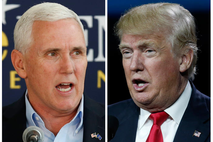 Indiana Gov. Mike Pence (left) is Donald Trump's vice presidential running mate. 