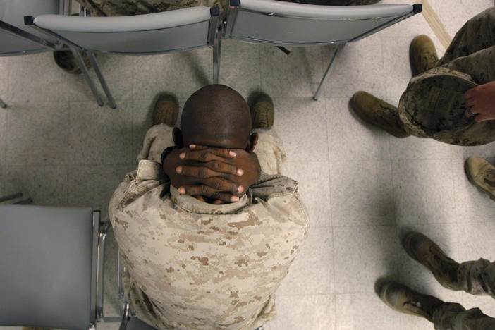 The U.S. government is testing hundreds of Marines and soldiers before they ship out, in search of clues that might help predict who is most susceptible to post-traumatic stress disorder.