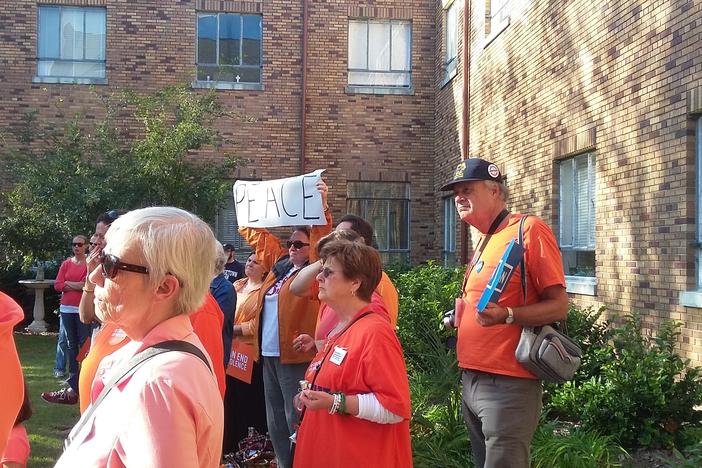 Savannah residents gather at Ribbons for a Reason antiviolence rally.