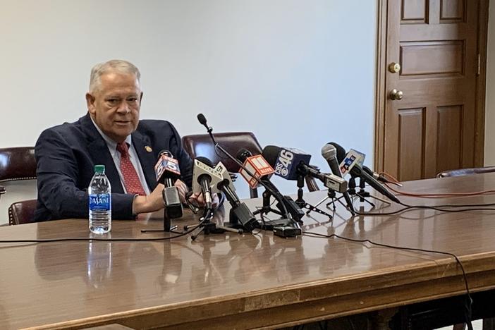 Georgia House Speaker David Ralston, R-Blue Ridge, speaking with the press ahead of the 2020 Georgia General Assembly.