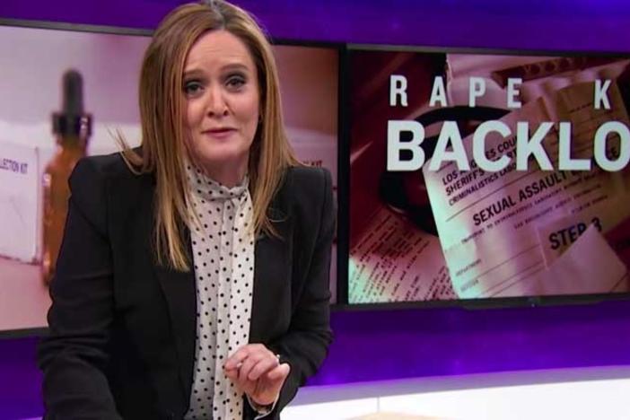 TBS host Samantha Bee talks about the large backlogs of untested rape kits on her show in March 2016.