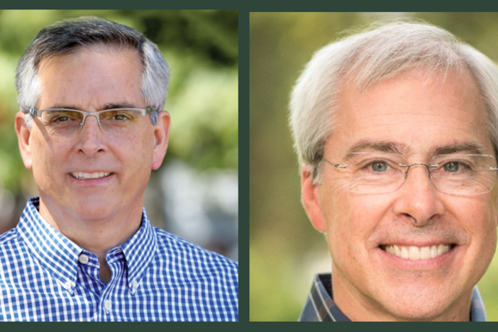 Republican Brad Raffensperger (left) and Democrat John Barrow 