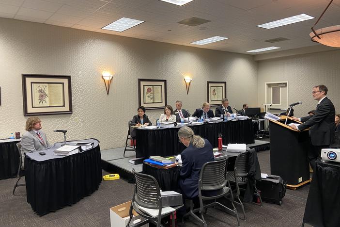 Athens-Clarke Board of Elections Chair Jesse Evans appears before the Georgia State Election Board.