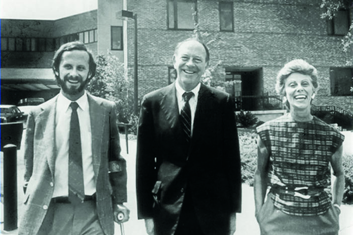 James Shepherd Jr. (left), his father, Harold, and his mother, Alana, co-founded Shepherd Center in 1975 along with Dr. David Apple.