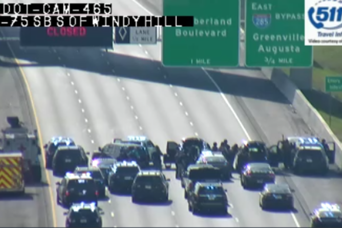 Police have I-75 South in Cobb County shutdown.