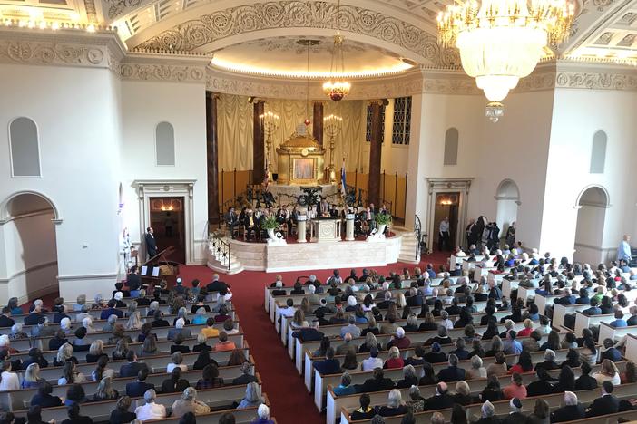 Hundreds gather at The Temple to remember the victims murder in a Pittsburgh synagogue.
