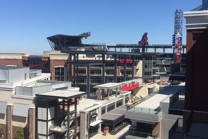 The view of SunTrust Park from The Battery apartments