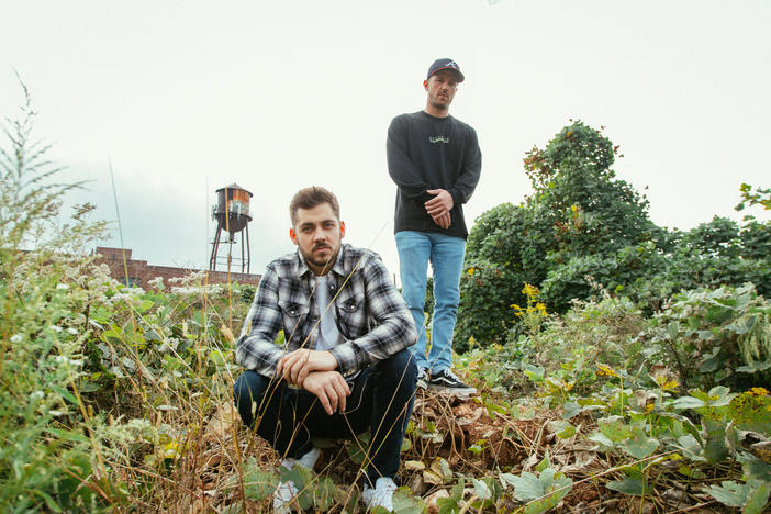 Step-brothers Ryan Bars (front) and Bryan Rucker perform together as The Norm.