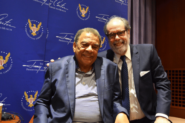Andrew Young and Bill Nigut at the Jimmy Carter Presidential Library May 25, 2016.