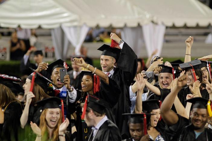 Graduating students at the University of Georgia in May 2016.