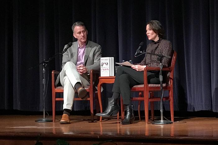 "On Second Thought" host Virginia Prescott interviewed NPR "Morning Edition" anchor Steve Inskeep onstage at The Carter Presidential Library on Jan. 21 at an event for A Cappella Books.